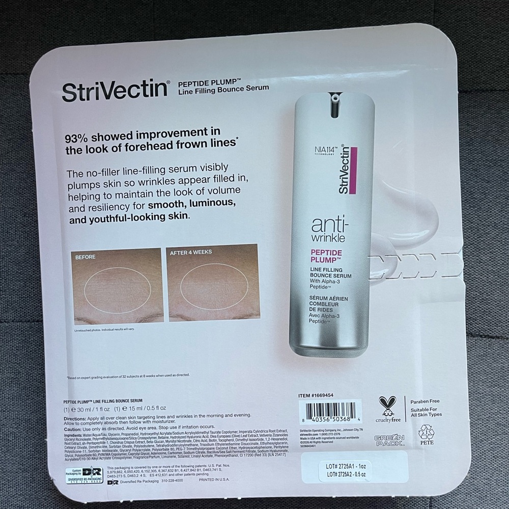 StriVectin Peptide Plump Line Filling Bounce Serum - Silver & White - Picture 2 of 2